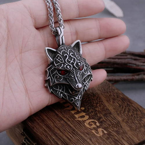 Snarling Fenrir - 316L Stainless Steel Necklace