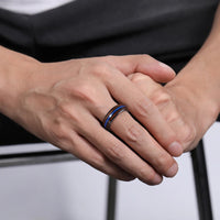 Ginnungagap Fire and Ice Tungsten Carbide Ring with Opal Stone