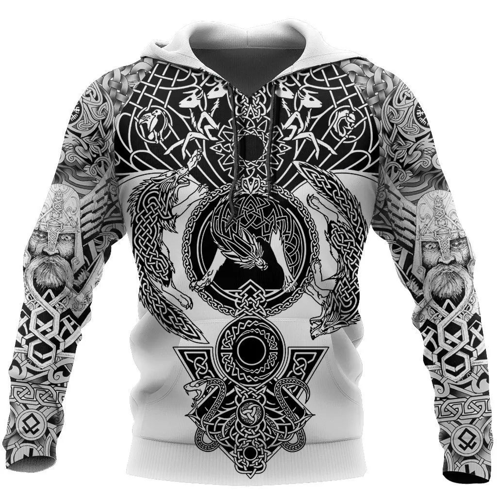 Ravens and Wolves of Odin 3D Printed Hoodie