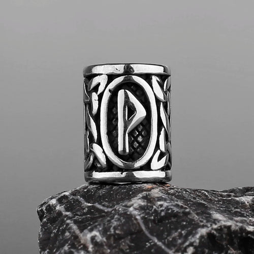 Stainless Steel Runes Beard Rings