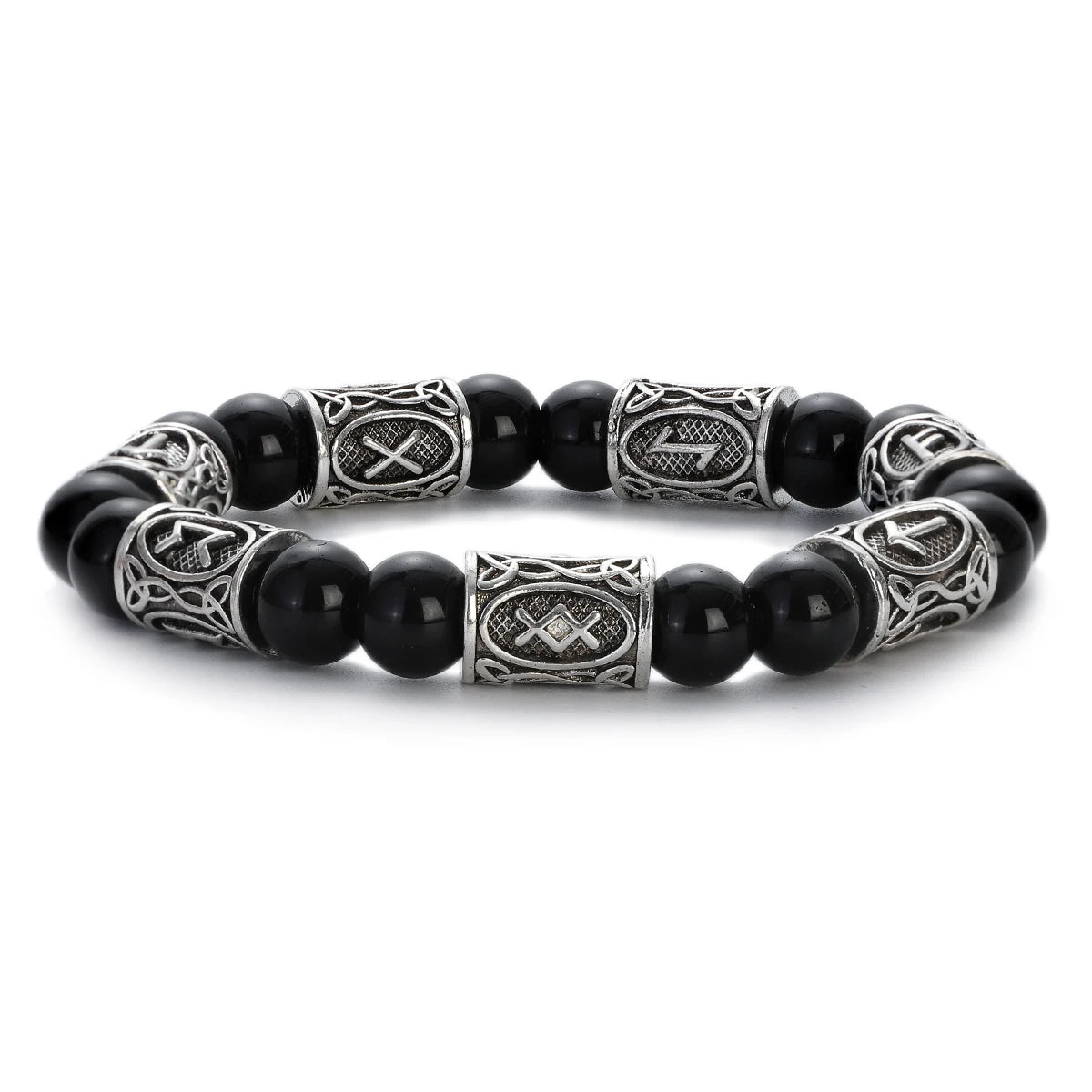 Runes in Lava Stone Bracelet