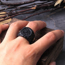 Vegvisir Black Stainless Steel Ring