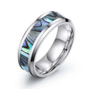 Elivagar River in Ginnungagap Steel and Abalone Shell Ring