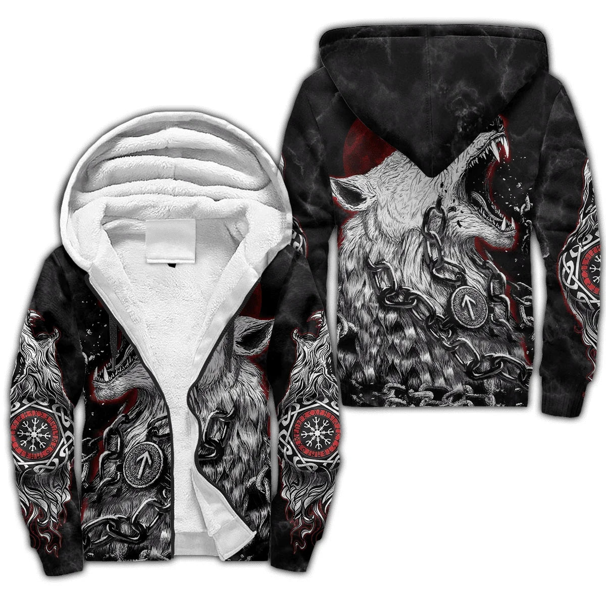 Fenrir Wolf Totem Fleece Hoodie