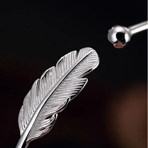 Feathers of Freyja’s Falcon 990 Silver Bracelet