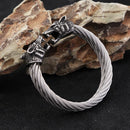 Wolves of Odin Double Band Stainless Steel Bracelet
