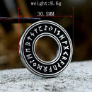 Norse Runes Wheel Stainless Steel Necklace