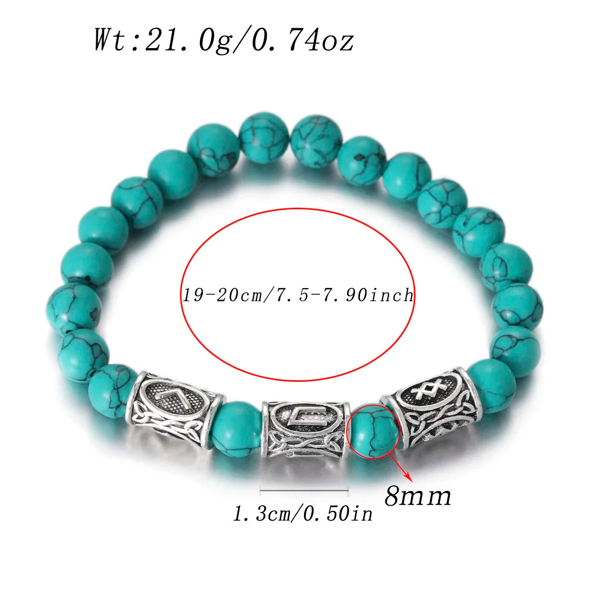 Runes in Lava Stone Bracelet