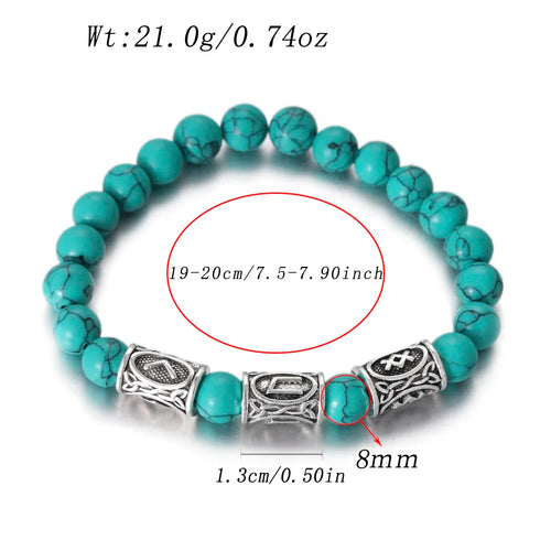 Runes in Lava Stone Bracelet