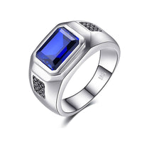 The Eye of Njord 925 Sterling Silver Ring With Blue Cubic Zirconia Stone
