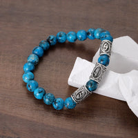 Runes in Lava Stone Bracelet