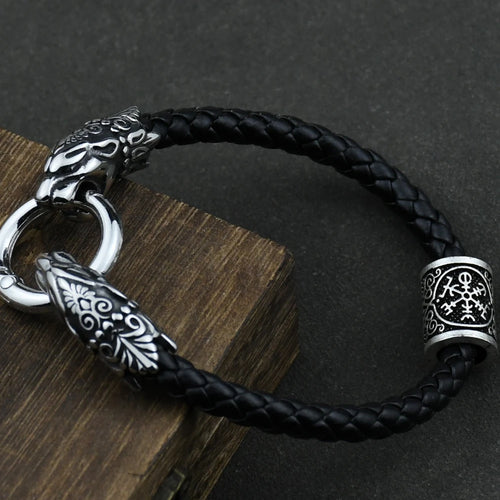 Freya Cat with Runes Steel Bracelet