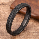 Warrior Braided Wristband Genuine Leather Bracelet
