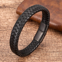 Warrior Braided Wristband Genuine Leather Bracelet