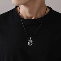 Norse Dragon 925 Sterling Silver Necklace With Zirconia Stones