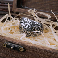 Triple Horn of Odin Triskele Stainless Steel Ring