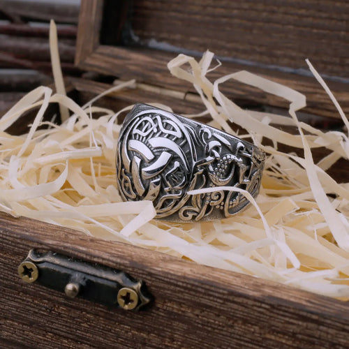 Triple Horn of Odin Triskele Stainless Steel Ring