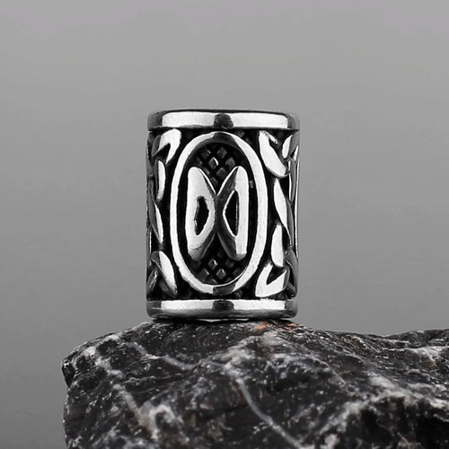 Stainless Steel Runes Beard Rings