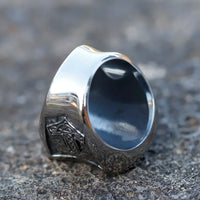 Odin with Axes Stainless Steel Ring