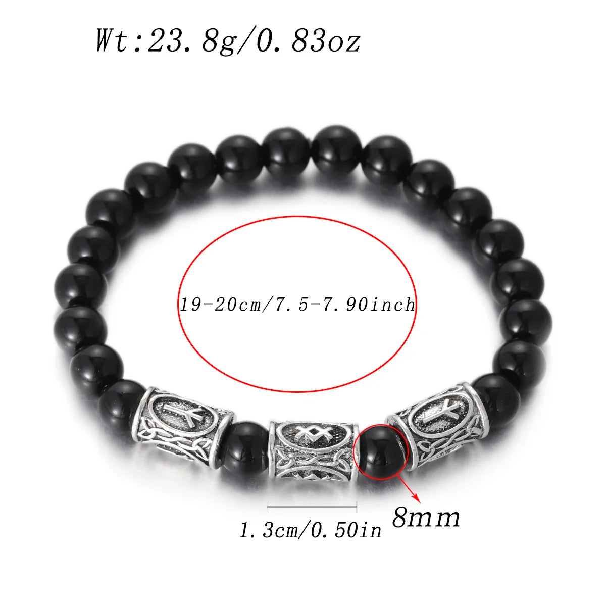 Runes in Lava Stone Bracelet