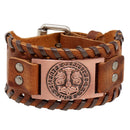 Mjölnir Leather Bracelet With Runes