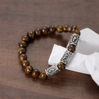 Runes in Lava Stone Bracelet