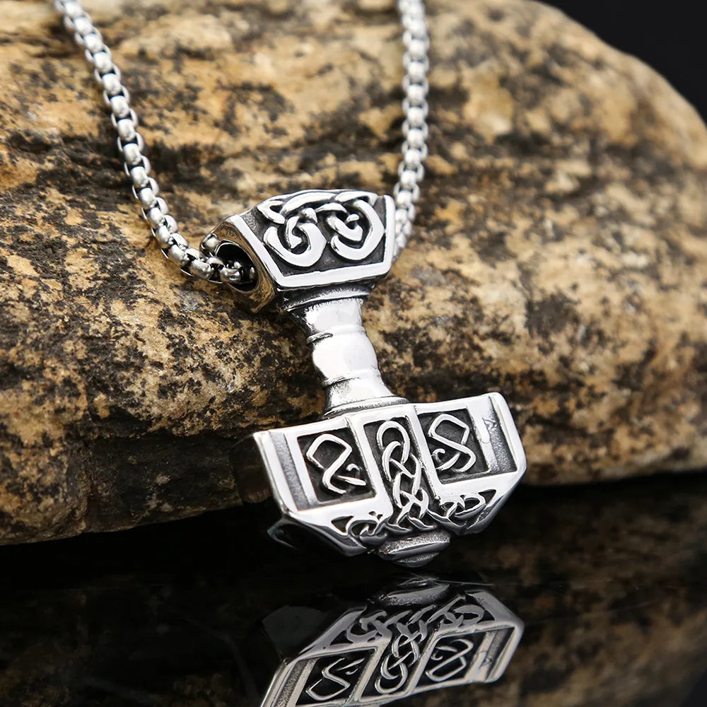 Mighty Mjolnir Necklace in Stainless Steel