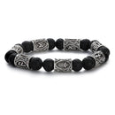 Runes in Lava Stone Bracelet