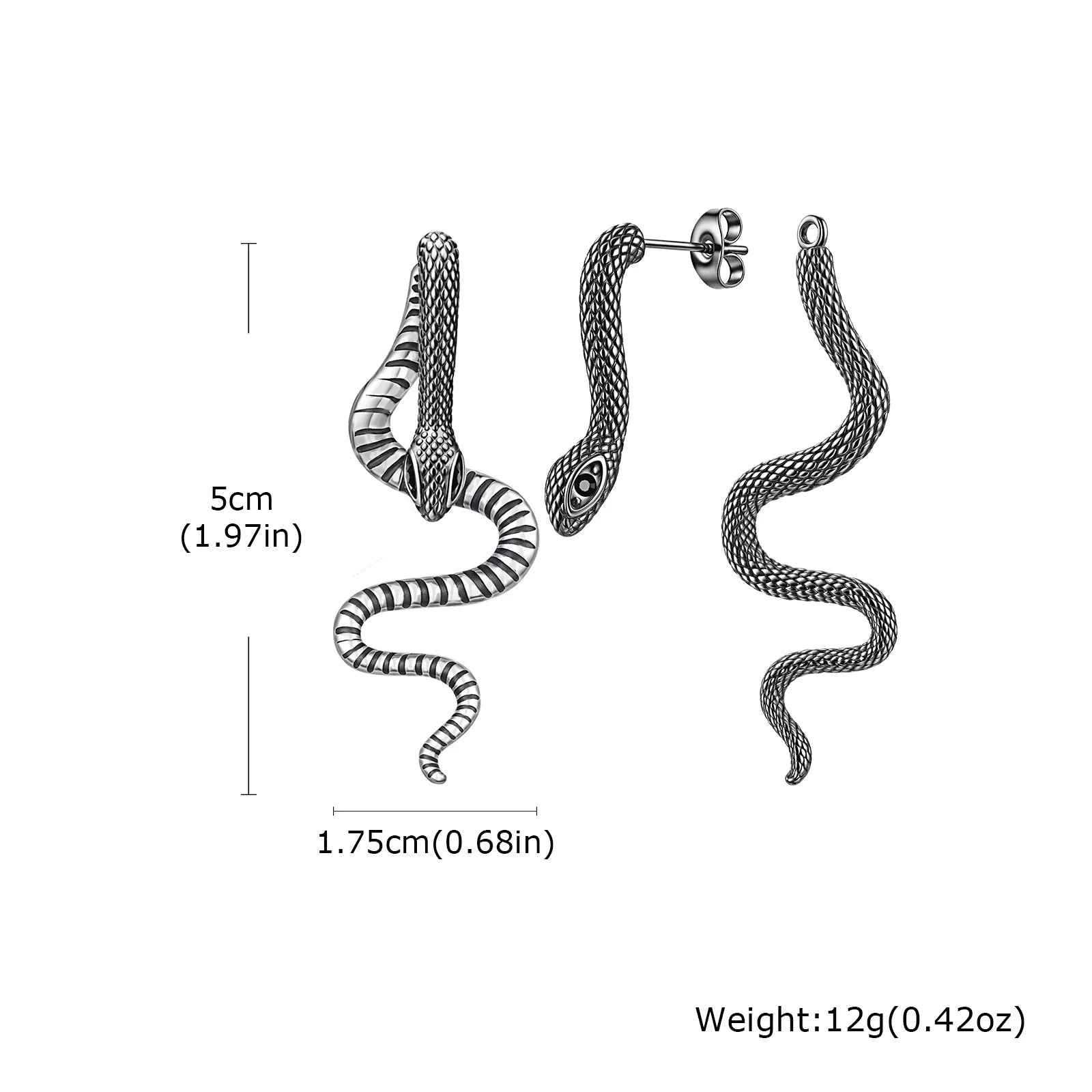 Jormungandr the Midgard Serpent Steel Earrings