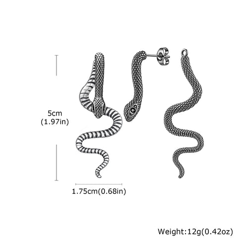 Jormungandr the Midgard Serpent Steel Earrings
