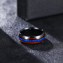 Ginnungagap Fire and Ice Tungsten Carbide Ring with Opal Stone