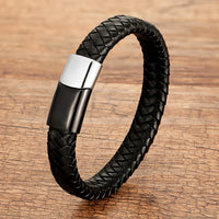 Warrior Braided Wristband Genuine Leather Bracelet