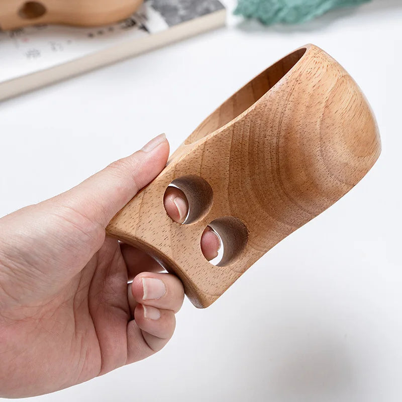Traditional Norse Wood Carved Mug
