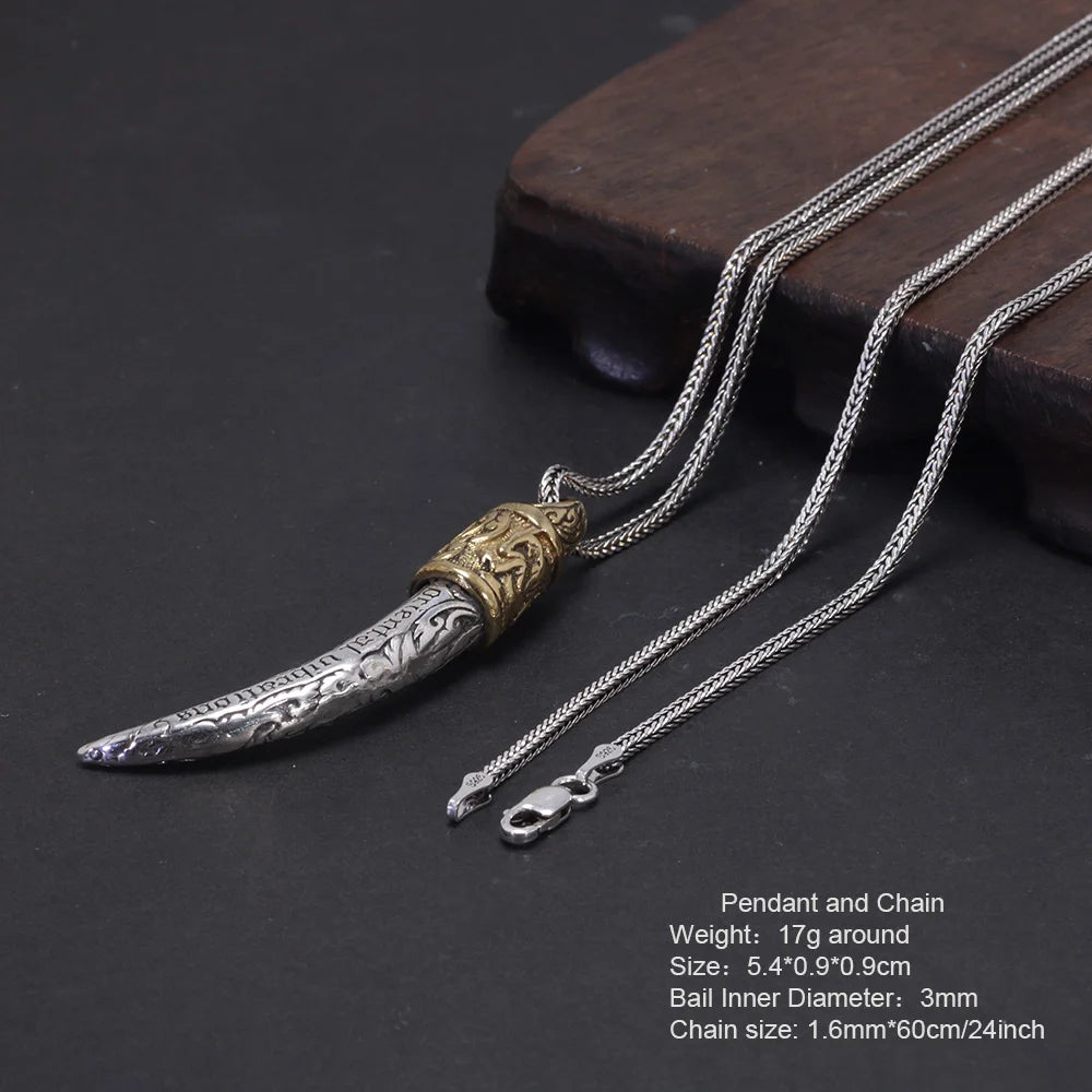 Heimdall's Horn Gjallarhorn 925 Sterling Silver Necklace