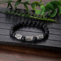 Runes in Lava Stone Bracelet