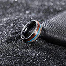 Blessing of Freyr Tungsten Carbide and Deer Antler Ring and Wedding Band