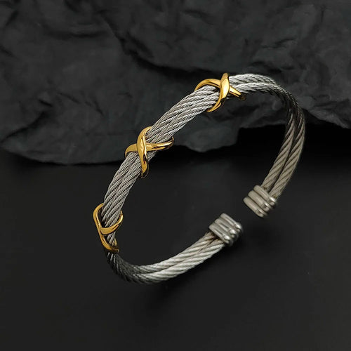 Ropes on a Longship Titanium Steel Bracelet
