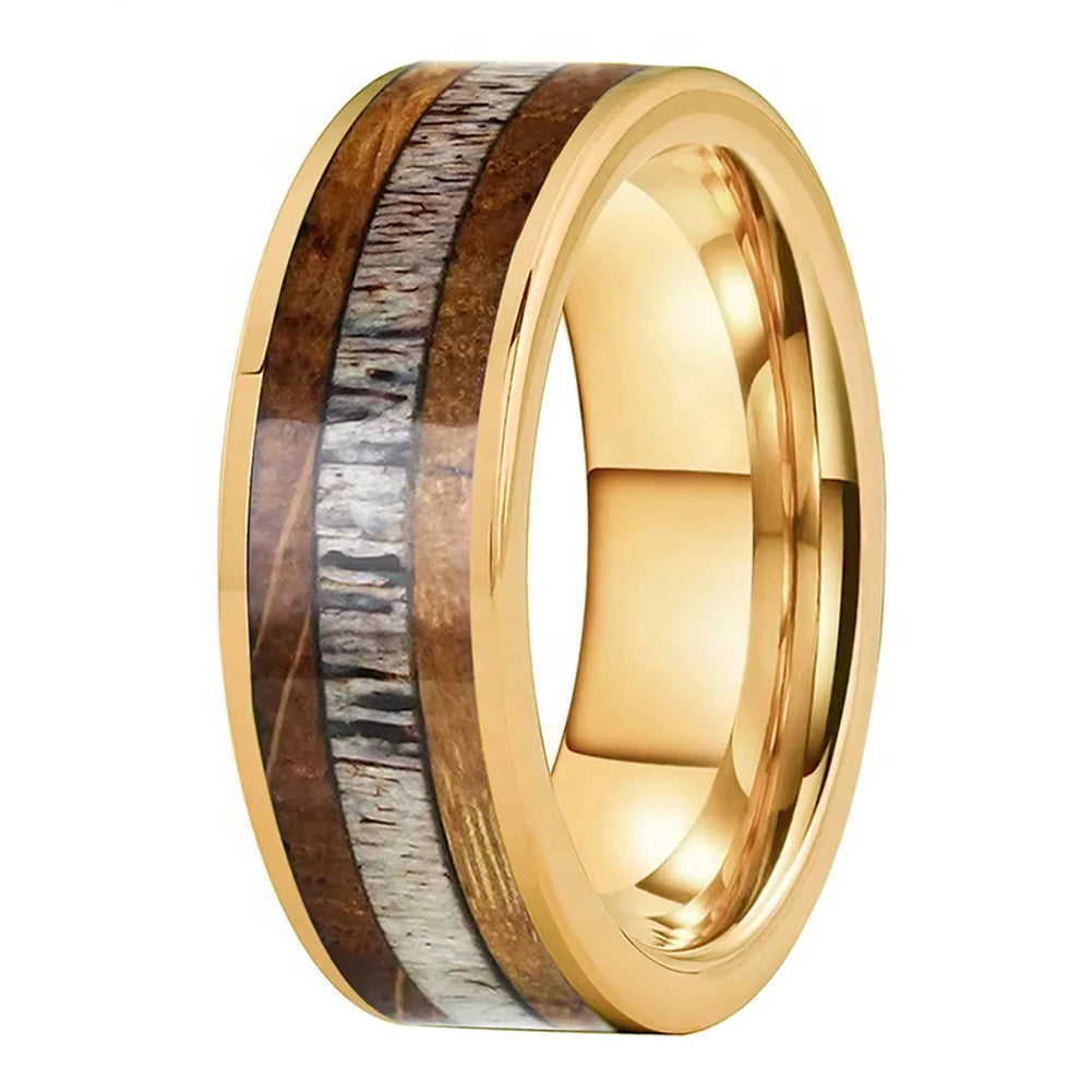 Frigg's Bounty Tungsten and Deer's Antler Wedding Band
