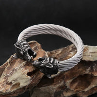 Wolves of Odin Double Band Stainless Steel Bracelet
