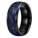 Stars in the North Sky Tungsten Carbide Ring With Blue Sandstone Inlay