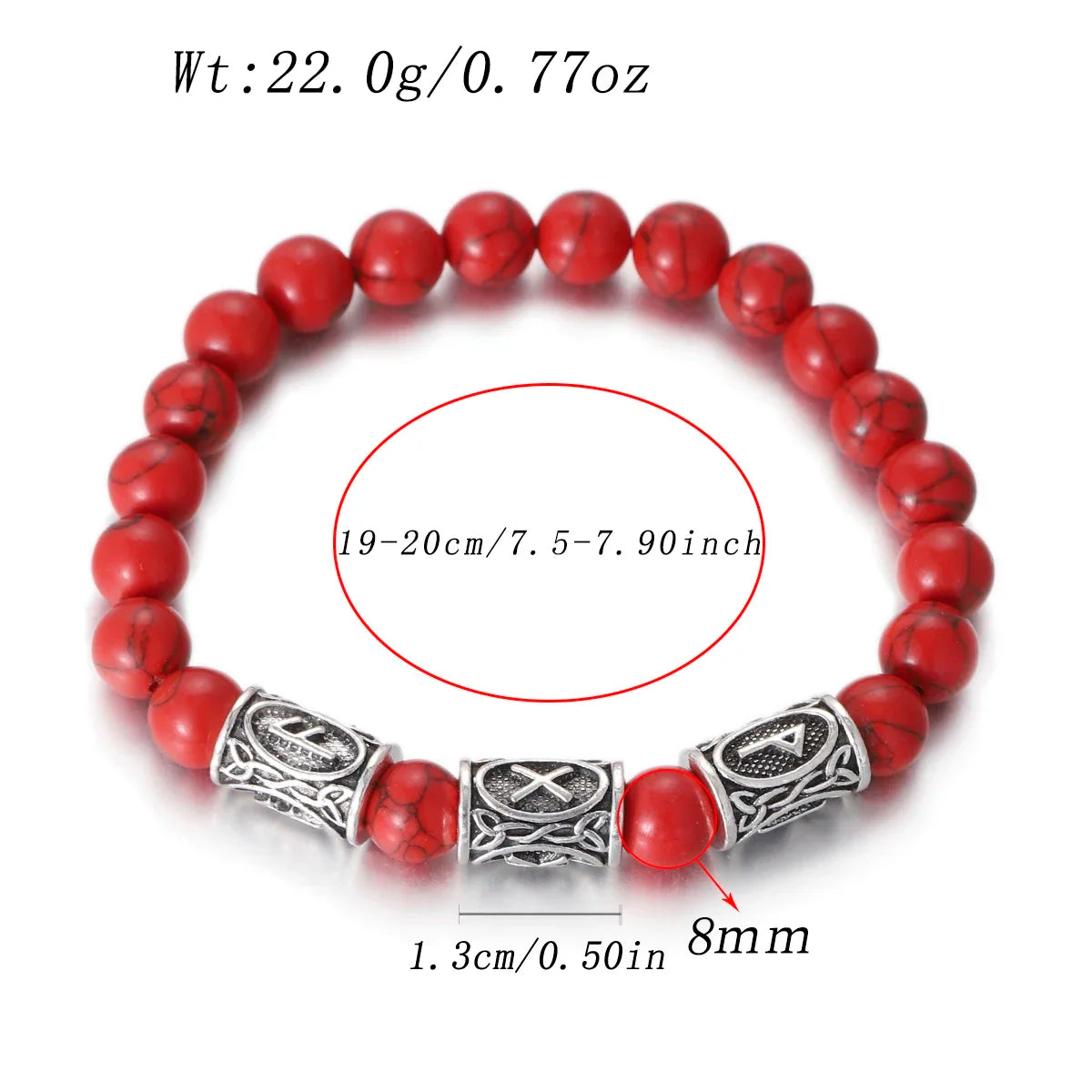 Runes in Lava Stone Bracelet