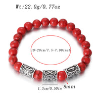 Runes in Lava Stone Bracelet