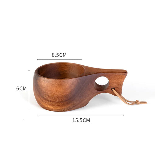 Traditional Norse Wood Carved Mug