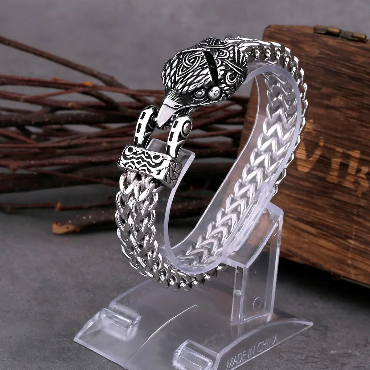 Beasts of Odin, Wolf, Bear and Raven 316L Stainless Steel Bracelet