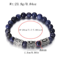 Runes in Lava Stone Bracelet