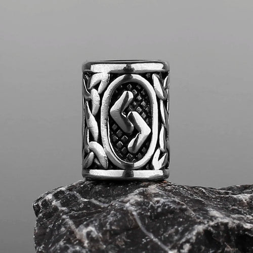 Stainless Steel Runes Beard Rings