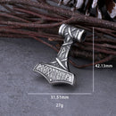 Mjolnir with Runes Necklace