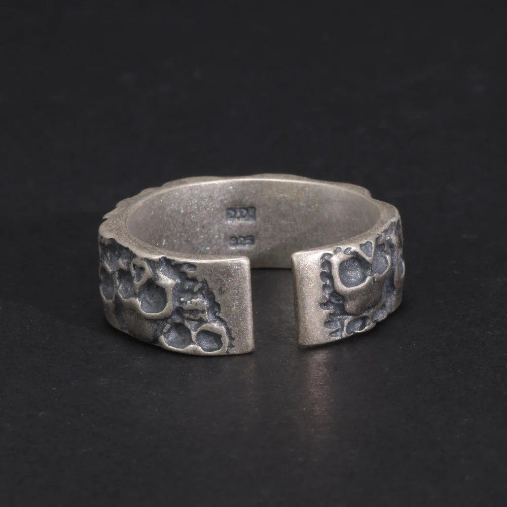 Hel Skulls 925 Sterling Silver Resizable Ring