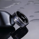 Thor Hammer and Lightning 8mm Tungsten Carbide Ring with Opal Stone