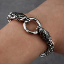Freya Cat with Runes Steel Bracelet